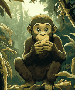 Jungle Monkey Banana Fun Diamond Painting