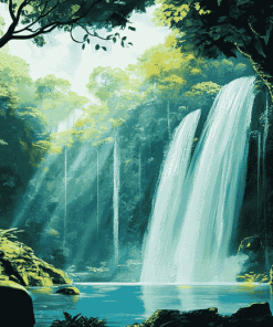 Jungle Waterfalls Diamond Painting