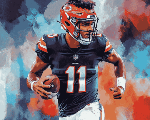 Justin Fields Football Legend Diamond Painting