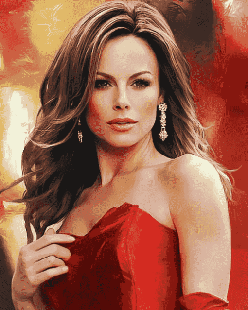 Kate Beckinsale in Red Celebrity Dress Diamond Painting