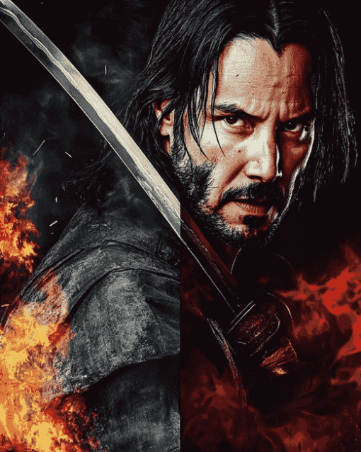 Keanu Reeves in 47 Ronin Diamond Painting