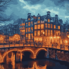 Keizersgracht Amsterdam Cityscape Diamond Painting