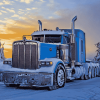 Kenworth Semi Truck in Snow Diamond Painting