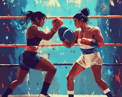 Kickboxing Animation Diamond Painting