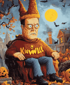 King Of The Hill Halloween Scene Diamond Painting