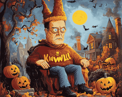 King Of The Hill Halloween Scene Diamond Painting