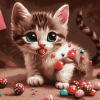 Kitten and Cartoons Diamond Painting