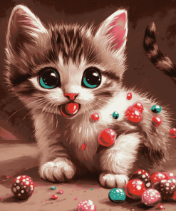 Kitten and Cartoons Diamond Painting