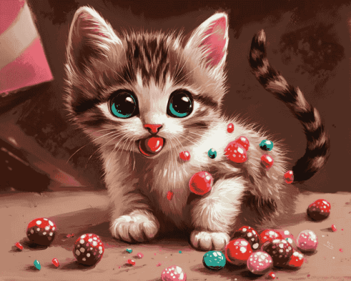 Kitten and Cartoons Diamond Painting