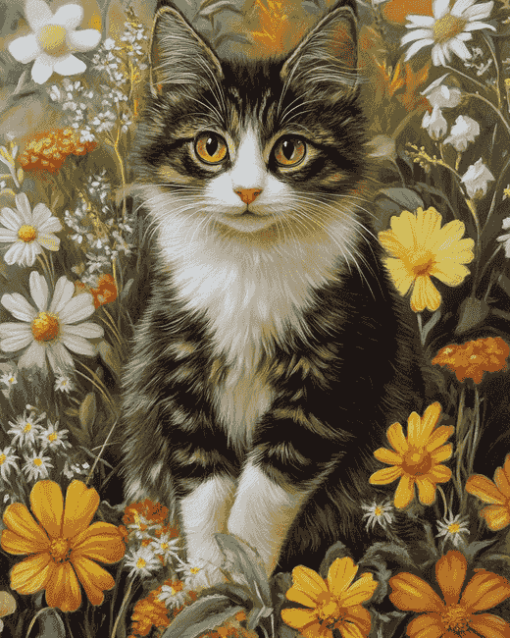 Kitten in Meadow Diamond Painting