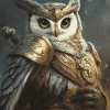 Knight Owl Warrior Diamond Painting