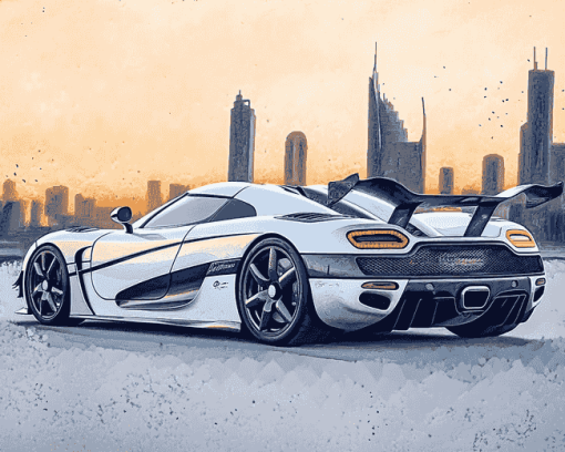 Koenigsegg Agera Sunset View Diamond Painting