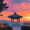 Korean Bell at Sunset Diamond Painting