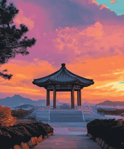 Korean Bell at Sunset Diamond Painting