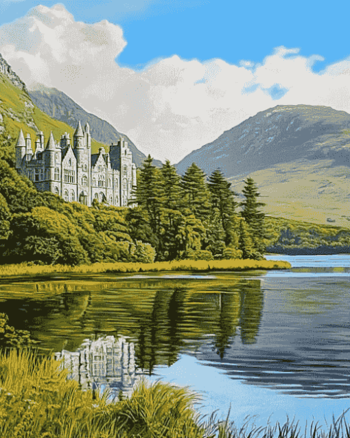 Kylemore Lake Scenery Diamond Painting