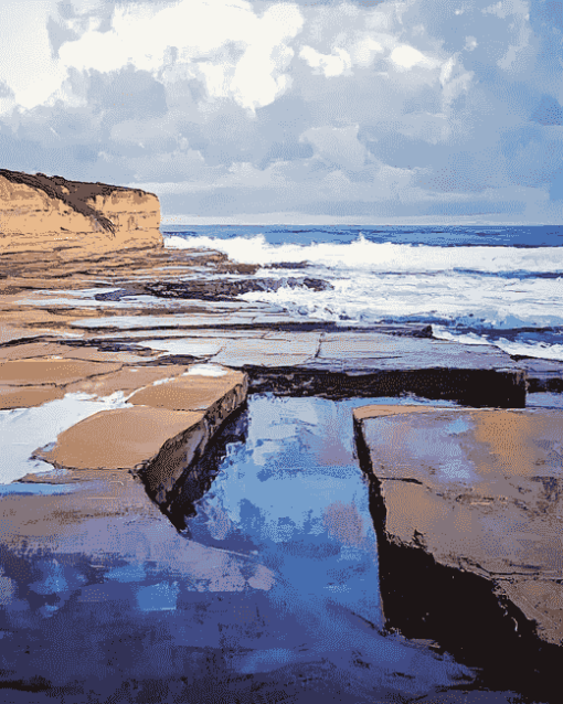 La Jolla Beach Seaside Diamond Painting