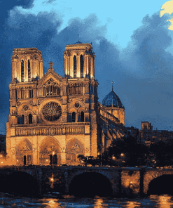 La Major Cathedral Nightscape Diamond Painting