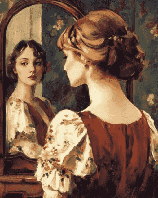 Lady Mirror Diamond Painting