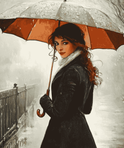 Lady With Umbrella Diamond Painting