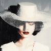 Lady with White Hat Diamond Painting