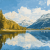 Lake Saint Moritz Landscape Diamond Painting