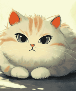 Large Fluffy Cartoon Cat Diamond Painting