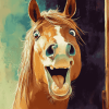 Laughing Horse Brown Diamond Painting