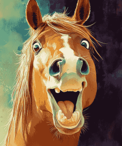 Laughing Horse Brown Diamond Painting