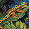 Leaf-Inspired Frog and Gecko Diamond Painting