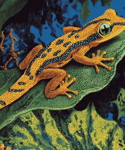 Leaf-Inspired Frog and Gecko Diamond Painting