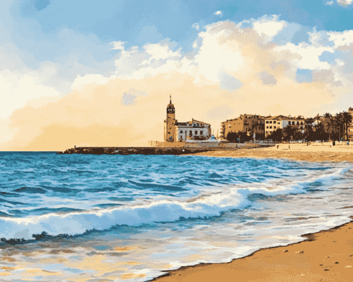 Levante Beach Seascape Diamond Painting