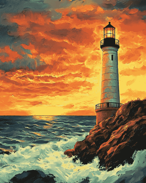 Lighthouse Fantasy Landscape Diamond Painting