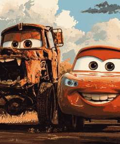 Lightning McQueen and Mater Cartoon Diamond Painting