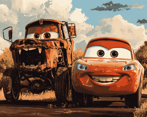 Lightning McQueen and Mater Cartoon Diamond Painting