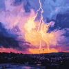 Lightning Sunset Diamond Painting