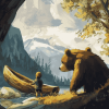 Little Boy and Bear Adventure Diamond Painting