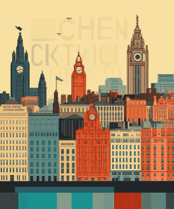 Liverpool Skyline Cities Diamond Painting