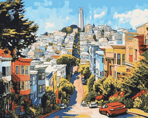 Lombard Street San Francisco Cityscape Diamond Painting