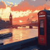 London Sunset Thames Diamond Painting