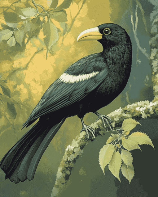 Lonely Huia Bird Diamond Painting