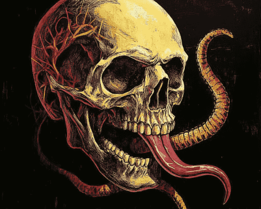 Long Tongue Skull Diamond Painting