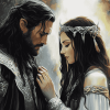 Lord of the Rings Aragorn and Arwen Diamond Painting