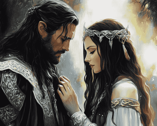 Lord of the Rings Aragorn and Arwen Diamond Painting