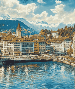 Lucerne Cityscape Switzerland Diamond Painting