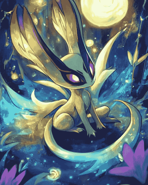 Lunala Pokemon Animation Diamond Painting