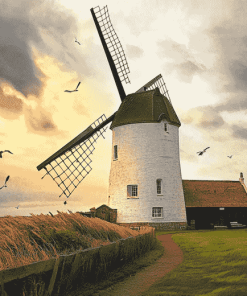 Lytham Windmill Landscape Diamond Painting