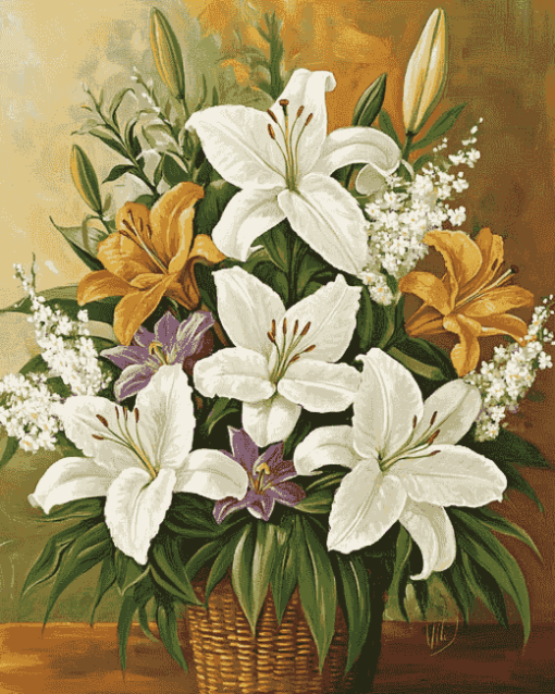 Madonna Lily Blossoms Diamond Painting