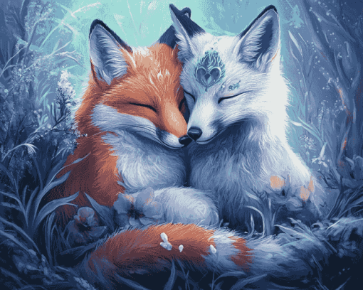 Magical Fox Couple Diamond Painting