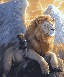 Majestic Angel Lion Diamond Painting