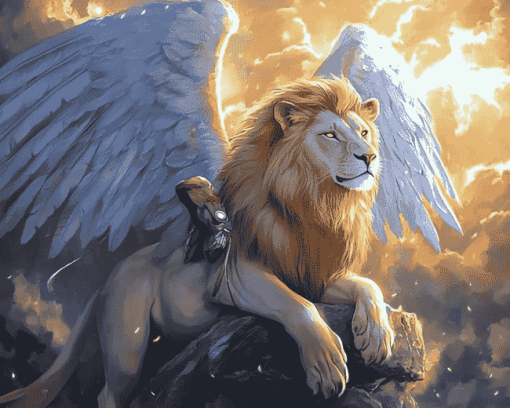 Majestic Angel Lion Diamond Painting